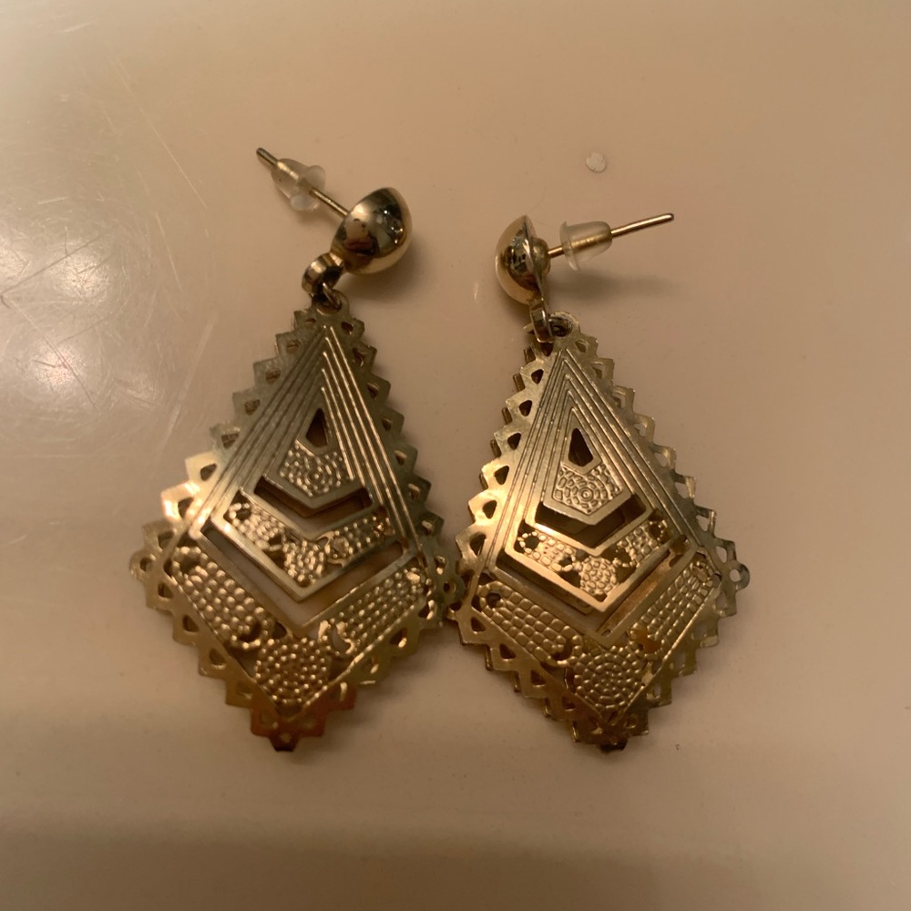 Set of 4 Vintage Earrings / plastic backs - Picture 4 of 6